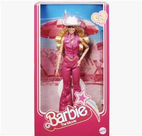 barbie movie western pink doll margot robbie as barbie collectable doll nrfb 155 00 picclick