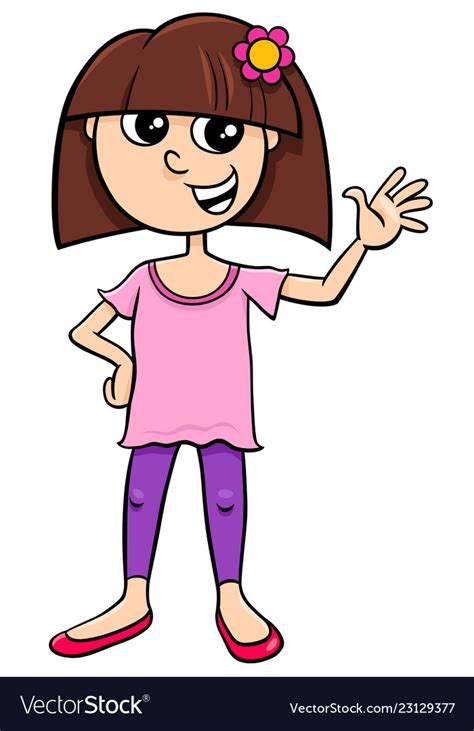 Teen Girl Character Cartoon Royalty Free Vector Image