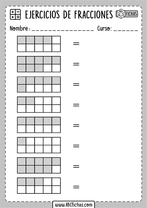 Ejercicios De Fracciones Para Primaria Para Imprimir