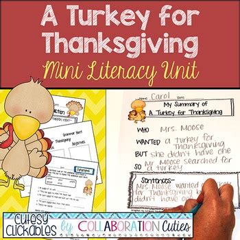 History fall holiday united states vocabulary enhancement book titles comprehension book unit. A Turkey for Thanksgiving Mini Literacy Unit... by Cutesy ...