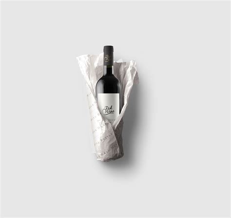 Paper Wrap Wine Bottle Mockup Style Works Agencia Digital