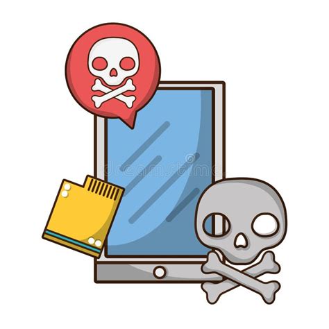 Cybersecurity Threat Cartoon Stock Vector Illustration Of Antivirus