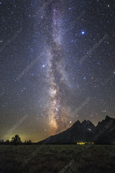 Milky Way Over Grand Teton National Park Stock Image C0405231