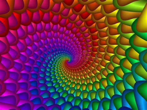 Digital Art Abstract Pastel Colored Rainbow 3d Spiral Petals Background