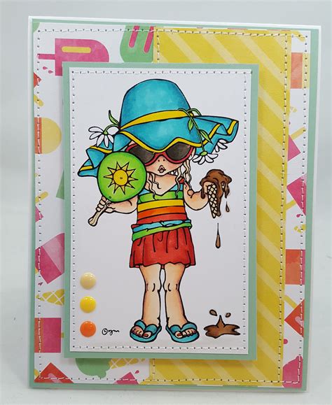 Summertime Beach Time Blank Notecard Greetings Card Handmade Card By