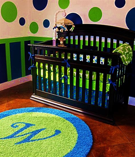 Buy rustic nursery décor, woodland theme nursery, nursery signs, deer antler décor, arrow décor you pick quote: Bright Blue & Lime Green Boys Nursery with Custom Initial ...