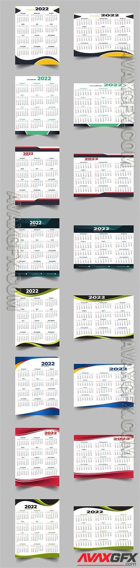 2022 Calendar Design Template Premium Vector Avaxgfx All Downloads