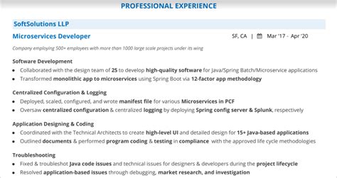 Updated date nov 02, 2020. Microservices Java Resume: 2020 Guide with 10+ resume examples