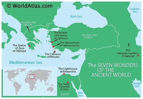 7 Wonders Of The Ancient World Map