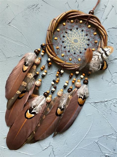 Native American Dream Catcher Brown Dream Catcher Willow Dream Etsy