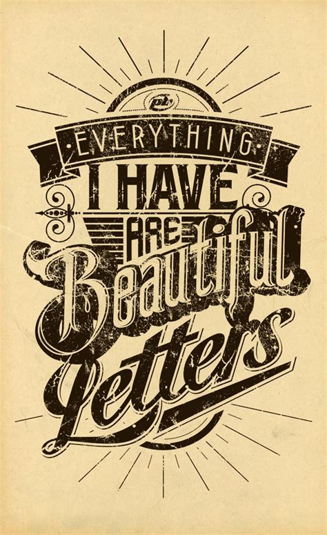 Typography Vintage Letters By Peter Bielous Via Behance Codesign