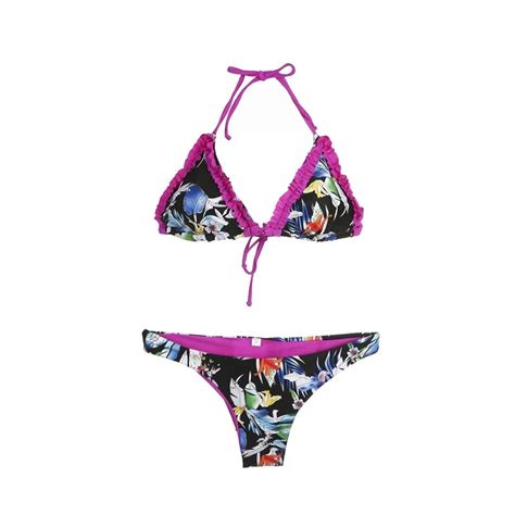sexy women swimsuits 2018 new floral pop bandage bikini set push up padded swimsuit beachwear