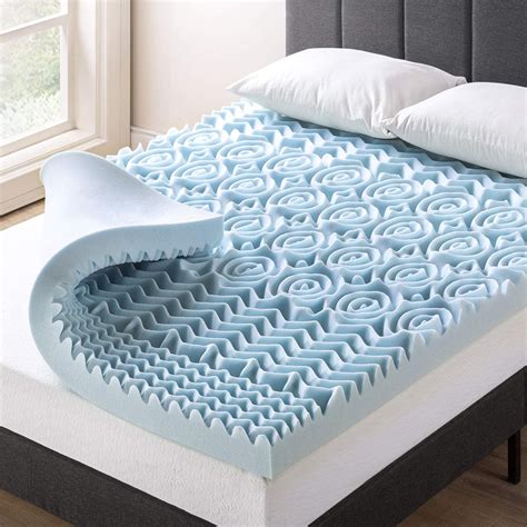 mellow 4 inch 5 zone memory foam mattress topper cooling gel infusion twin xl