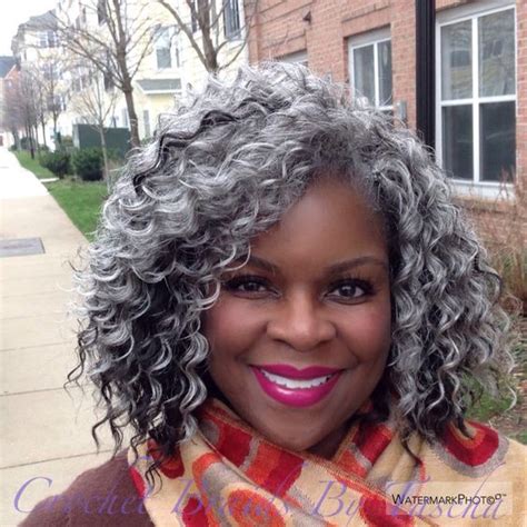 Black woman with gray hair portrait. 13 Drool-Worthy Gray Braids Inspiration Styles - JJBraids