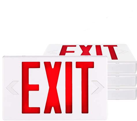 Buy Spectsun 4 Pack Led Exit Sign With Battery Backup Hradwired Red