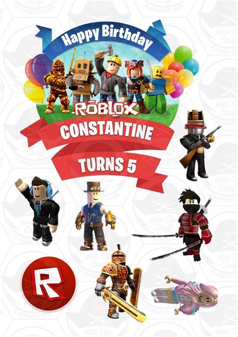 Custom Roblox Cake Topper Roblox Cake Decoration Etsy In 2021
