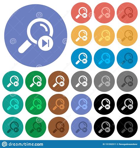 Find Next Search Result Round Flat Multi Colored Icons Stock Vector