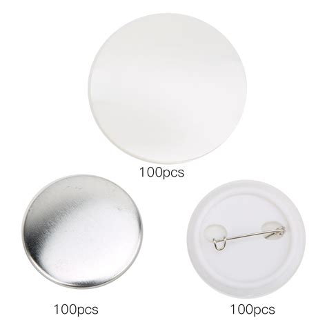 100sets 37mm Blank Badge Pin Button Parts Supplies Materials For Button