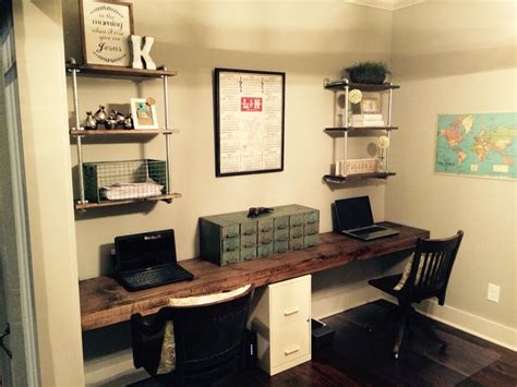 Www.patreon.com/vandamconstruction how to build a black pipe reclaimed wood industrial desk with shelves diy. Floating 10 foot desk for two & industrial pipe shelving ...