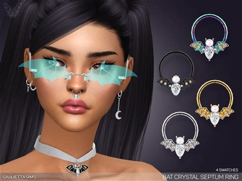 The Sims Resource Bat Crystal Septum Nose Ring