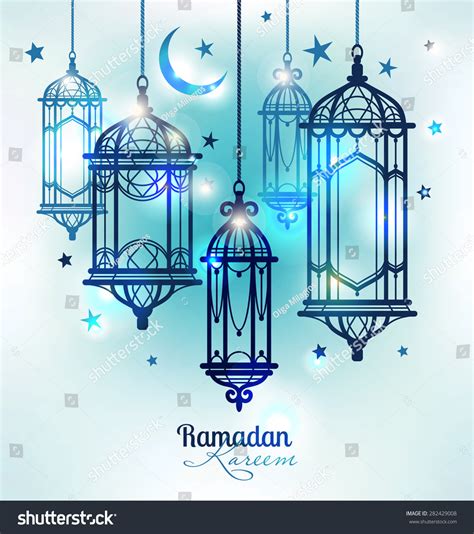 Ramadan Kareem Islamic Background Lamps For Royalty Free Stock