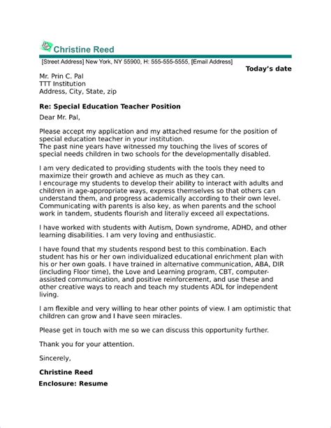 Example Education Cover Letter Get Free Templates