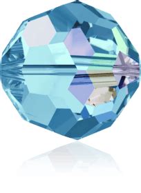 Mm Swarovski Faceted Round Bead Aquamarine Ab Crystal Findings