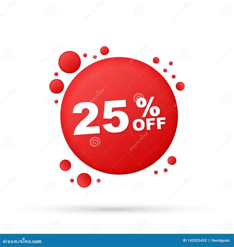 25 Percent Off Sale Discount Banner Discount Offer Price Tag 25