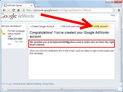 Click to choose a page type. How to Create a Google Adwords Account: 4 Steps (with ...