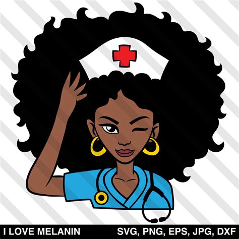 afro woman doctor nurse svg i love melanin