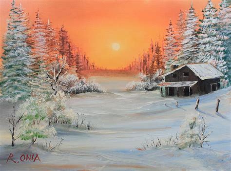 Winter Scene Painting By Remegio Onia