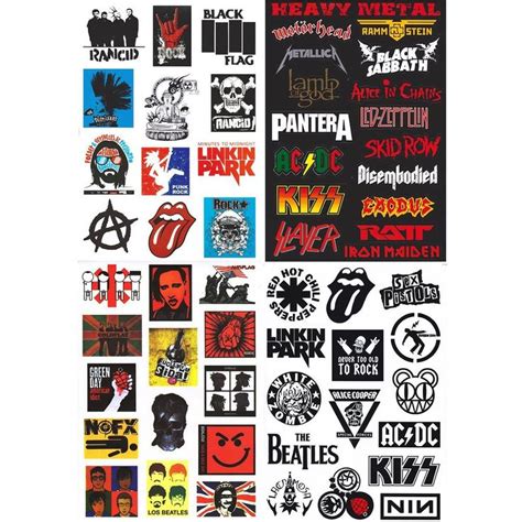 Pack Assorted Rock Punk Music Band Vinyl Pc Laptop Car Bumper Stickers Decals Navadeal