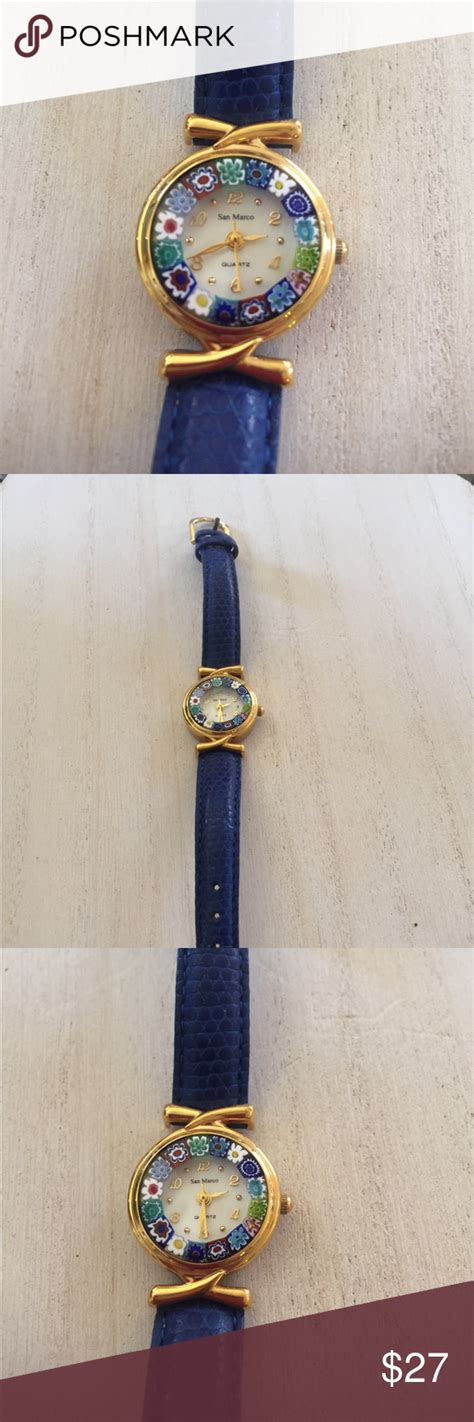 Beautiful Watch With Murano Glass Face Beautiful Watches Leather Band Colorful Watches