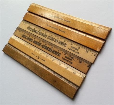 Vintage Wooden Ruler Collection School Rulers Set Of 6 Etsy Wooden