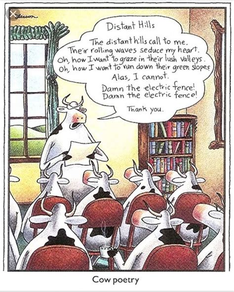 Cow Poetry Far Side Comics Gary Larson Cartoons Far Side Cartoons