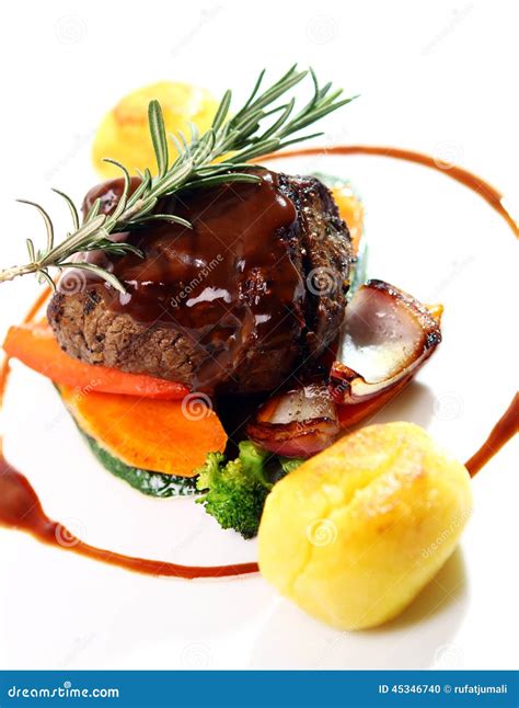Fresh Tasty Meat With Gourmet Garnish Stock Photo Image Of Gourmet