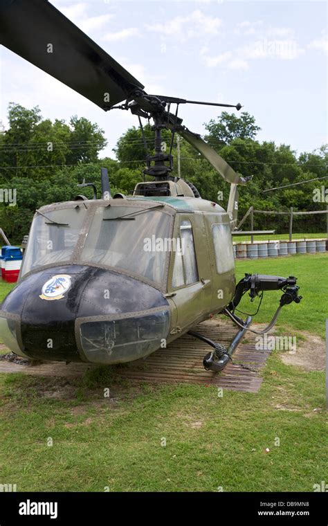 Uh 1 Huey Helicopter At The Vietnam Base Camp Exhibit At Patriots