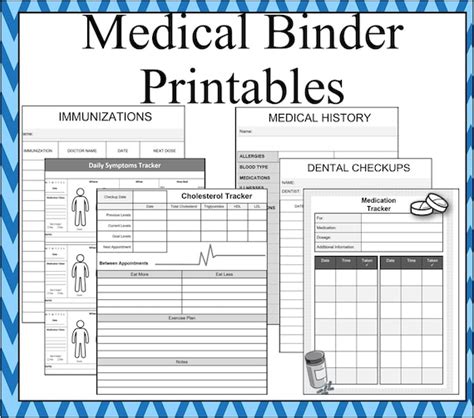 Medical Binder Printables Health And Wellness Sheets Medical Etsy