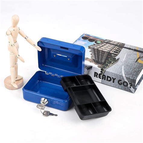 Cash Box With Key Lock Portable Double Layer Metal Money Box Fruugo Ae