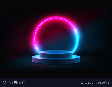 Abstract Neon Background With Pedestal Royalty Free Vector