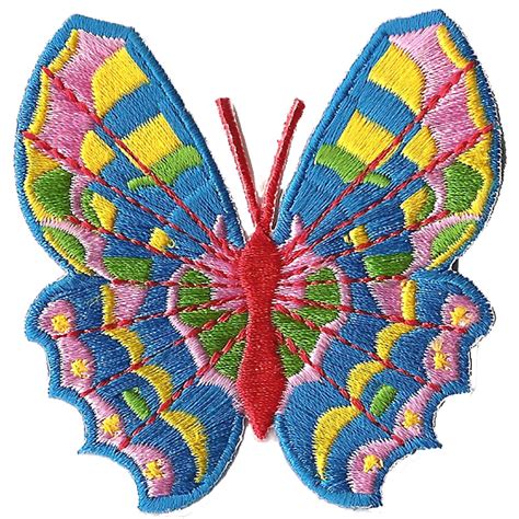Colorful Rainbow Butterfly Iron On Embroidery Patch
