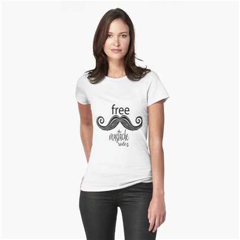 Free Mustache Rides Funny T Shirt Screenprinted Humor Tee T Shirt By