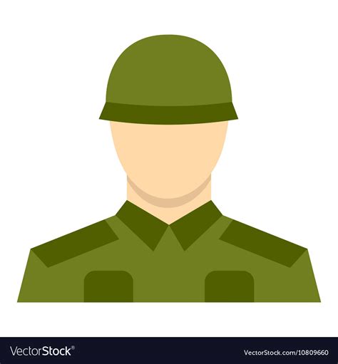 Soldier Icon Flat Style Royalty Free Vector Image