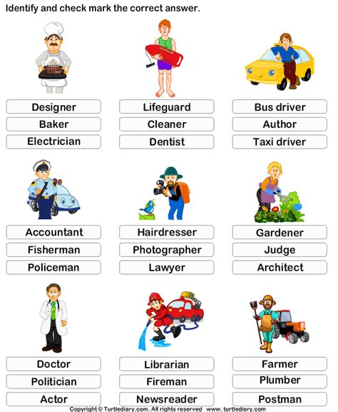 Jobs And Occupations Worksheets