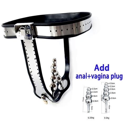female stainless steel chastity belt lockable pants device with hole anal vaginal plug bdsm