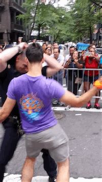 Hot Cop Backs It Up On Gay Marcher At Nyc Pride