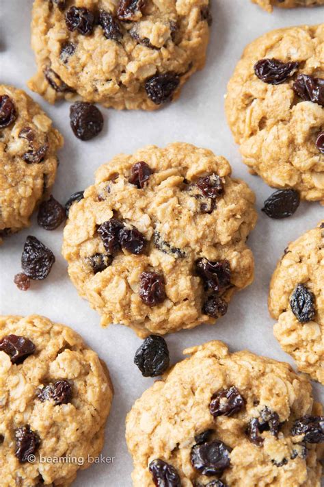 If you find your biscuits go too soft after baking, rethink your storage. Easy Gluten Free Vegan Oatmeal Raisin Cookies (Vegan, Refined Sugar Free) - Beaming Baker