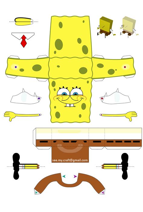 8 Best Images Of Spongebob 3d Cut Out Printable Paper Crafts