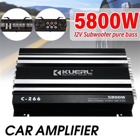Buy 5800w 4 Channel 12v Car Amplifier Strong Pure Bass Hi Fi Power