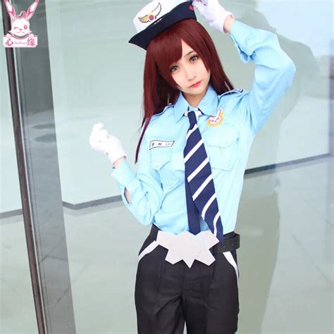 Ow Game Dva Hana Cosplay Costume Officer Carnival Uniform Halloween Cosplay Full Set S Xl Free